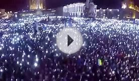 Revolution. ЕвроМайдан ночью. Вид с вертолёта.